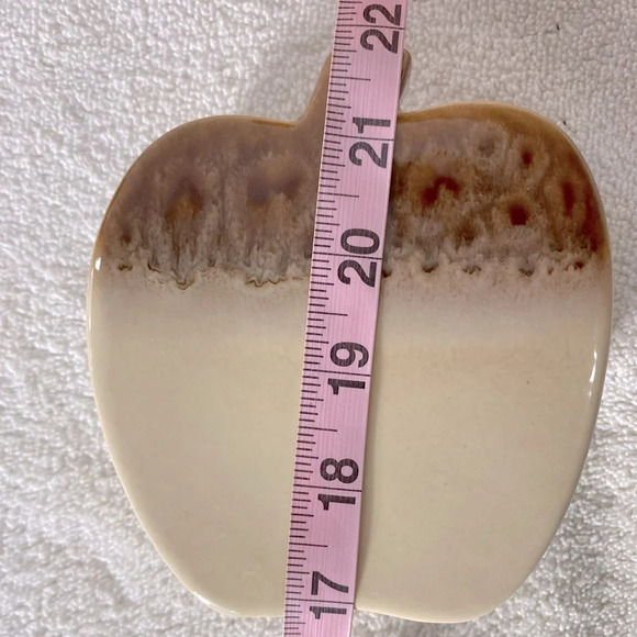 Vintage Pottery Art Ceramic Tan Brown Apple  Shaped Napkin Holder - Picture 12 of 13